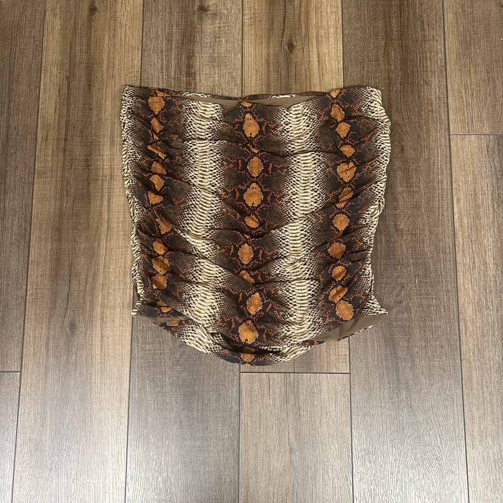 SKIMS Snake Print Swim Coverup - Brown and Tan